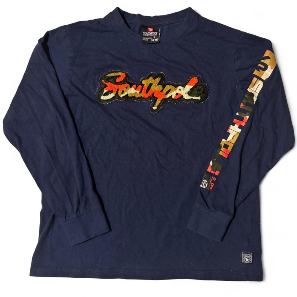 Kids South Pole Dark Blue Graphic Long Sleeve Tee